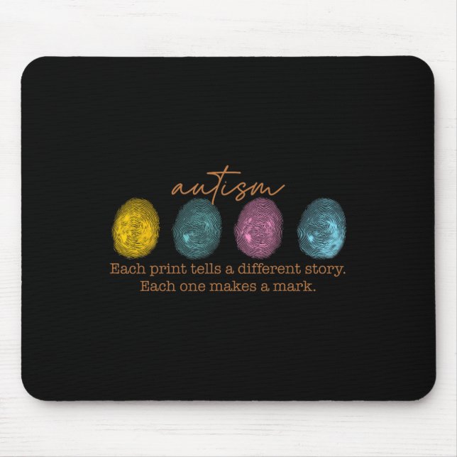 Fingerprint Autism Each Print Tells A Different St Mouse Mat (Front)