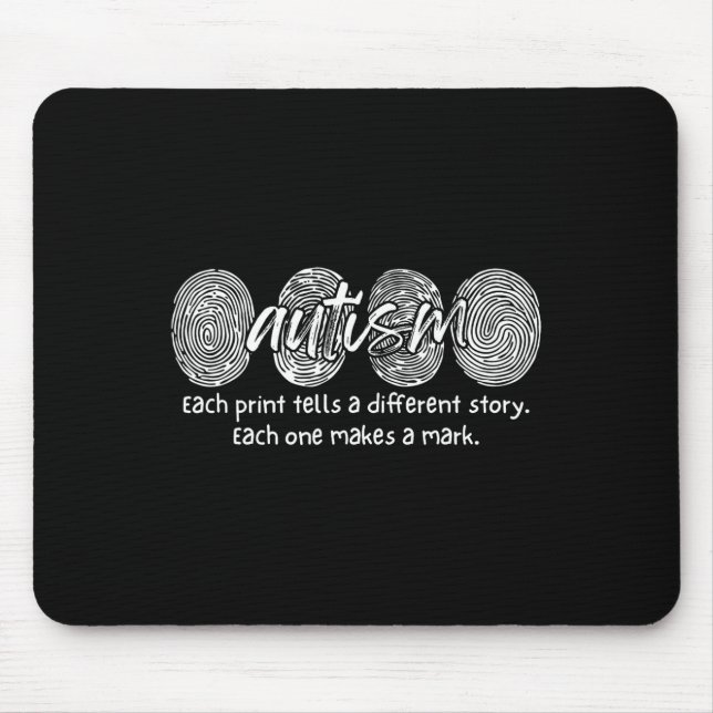 Fingerprint Autism Each Print Tells A Different St Mouse Mat (Front)
