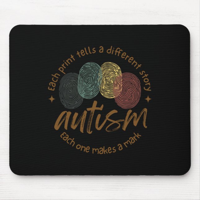 Fingerprint Autism Each Print Tells A Different St Mouse Mat (Front)