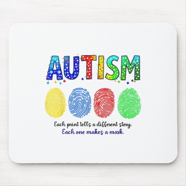 Fingerprint Autism  Mouse Mat (Front)