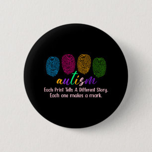 Fingerprint Autism Shirt1  6 Cm Round Badge
