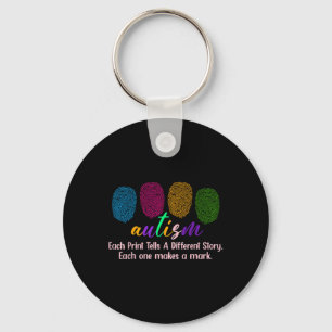 Fingerprint Autism Shirt1 Key Ring