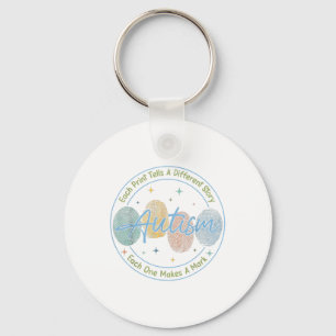 Fingerprint Autism Shirt Each Print Tells A Differ Key Ring
