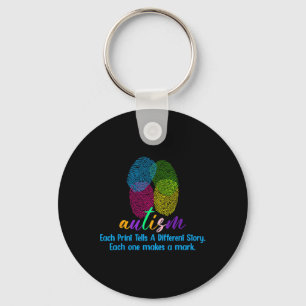 Fingerprint Autism Shirt  Key Ring