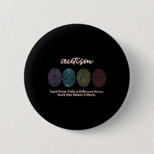 Fingerprint Autism Tees 6 Cm Round Badge
