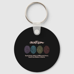 Fingerprint Autism Tees Key Ring