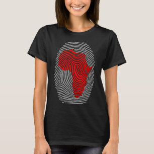 Fingerprint Black History Month Afro African Pride T-Shirt