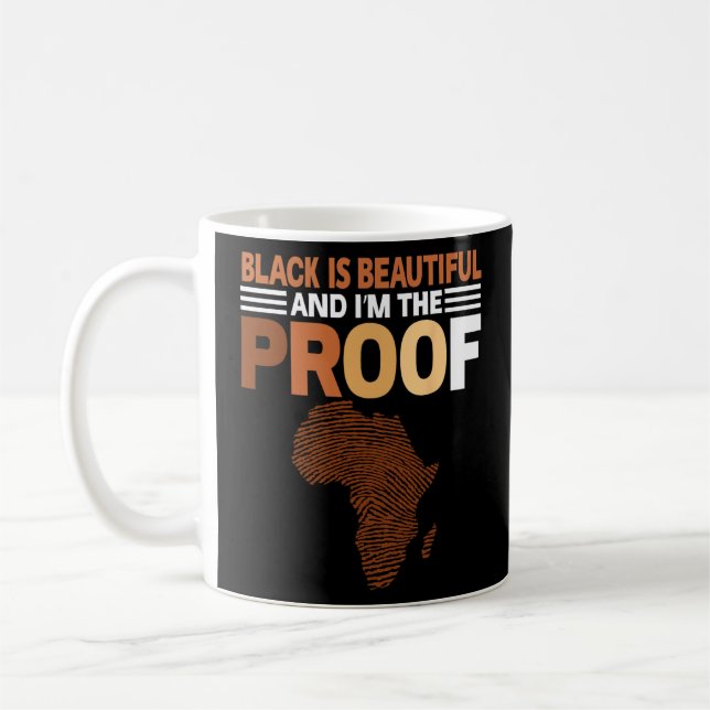 Fingerprint Black Is Beautiful Black History Month Coffee Mug (Left)
