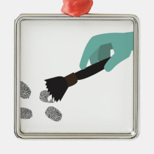 Fingerprint Brush Metal Tree Decoration