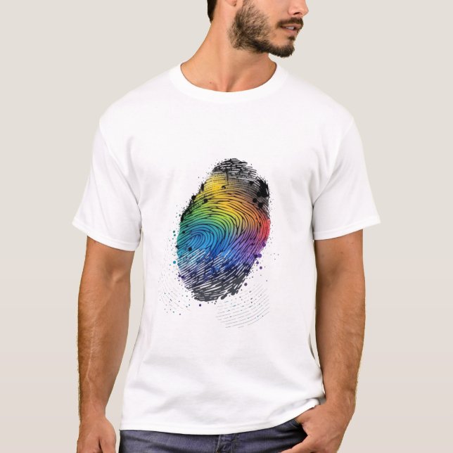 fingerprint colourful T-Shirt (Front)