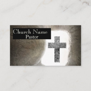 Fingerprint Cross Empty Tomb Church Pastor Business Card