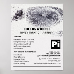 Fingerprint Design, Private Detective Investigator Poster