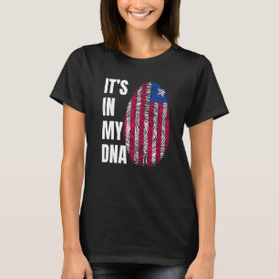 Fingerprint DNA Biometry Flag Liberia T-Shirt