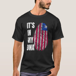Fingerprint DNA Biometry Flag Liberia T-Shirt