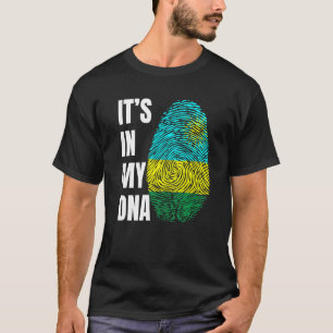 Fingerprint DNA Biometry Flag Rwanda T-Shirt