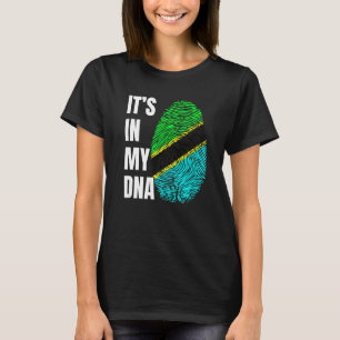 Fingerprint DNA Biometry Flag Tanzania   T-Shirt