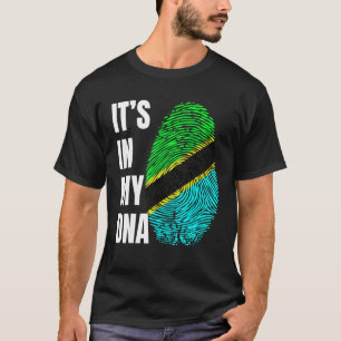 Fingerprint DNA Biometry Flag Tanzania T-Shirt
