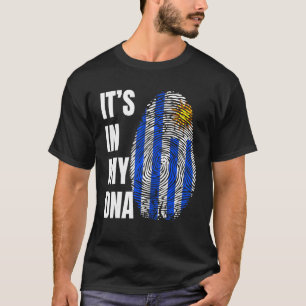 Fingerprint DNA Biometry Flag Uruguay T-Shirt