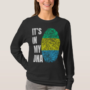 Fingerprint DNA Biometry Gabon Flag T-Shirt