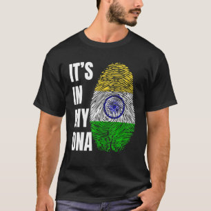 Fingerprint DNA Biometry Indian Flag India T-Shirt