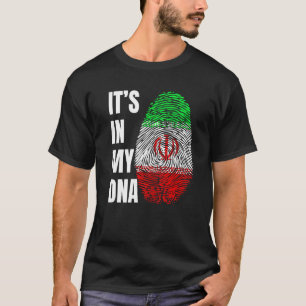 Fingerprint DNA Biometry Iranian Flag Iran   T-Shirt