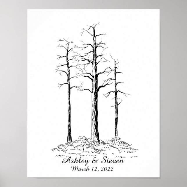 Fingerprint Forest Wedding Guestbook (Front)