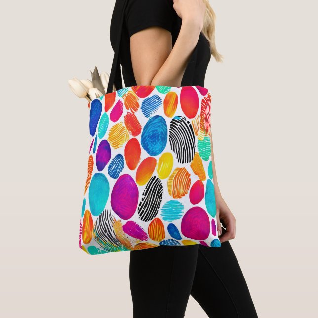 Fingerprint Fusion Art Tote Bag (Close Up)