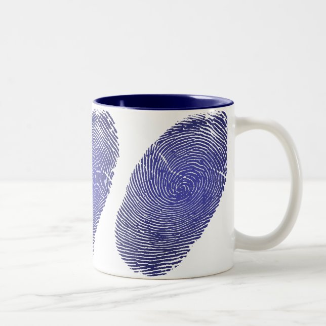 Fingerprint Graphic Two-Tone Coffee Mug (Right)