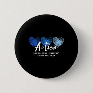 Fingerprint Heart Autism Each Print Tells A Differ 6 Cm Round Badge