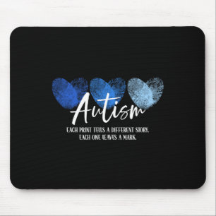 Fingerprint Heart Autism Each Print Tells A Differ Mouse Mat