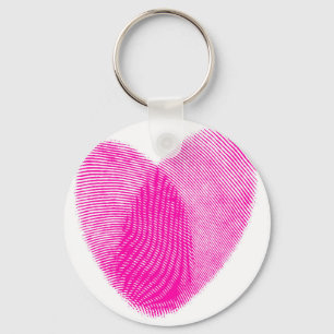 Fingerprint Heart Key Ring