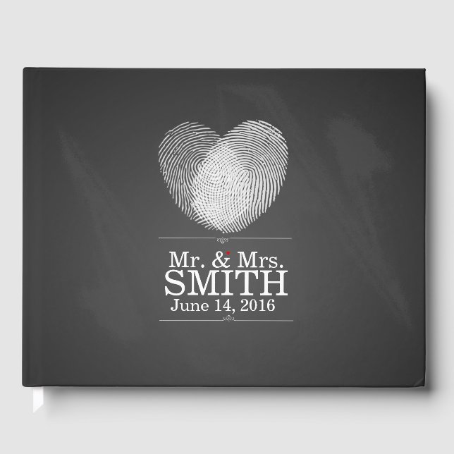 fingerprint heart party/wedding Guest book (Front)
