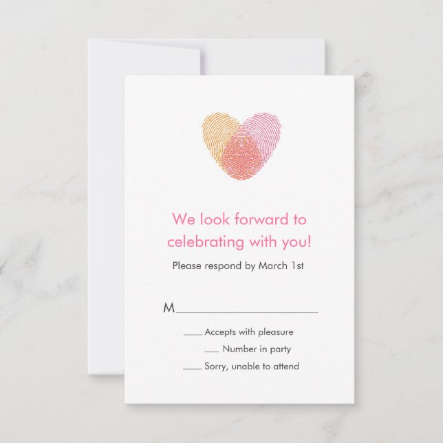 Fingerprint Heart Response Card (Front)