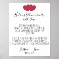 Fingerprint heart wedding guestbook instructions