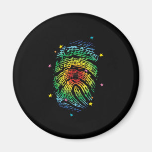 Fingerprint Music Notes Musician Piano Player Pian Magnet