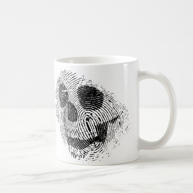 Fingerprint skull coffee mug (Right)