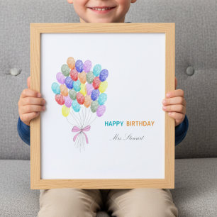 Fingerprint  teacher appreaciation Birthday Poster