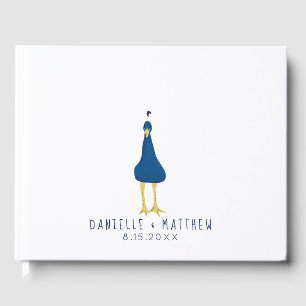 Fingerprint Thumbprint Peacock Tail Wedding Guest Book