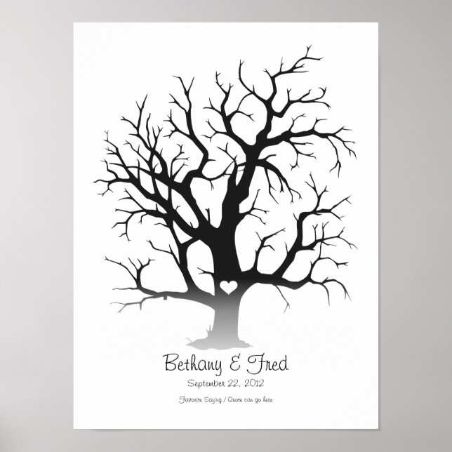 Fingerprint Tree 12"x16" Poster (Front)