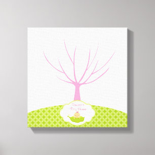 Fingerprint Tree Baby Shower Guestbook Pea Pod