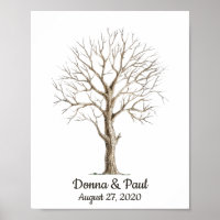 Fingerprint Tree For Wedding  Poster