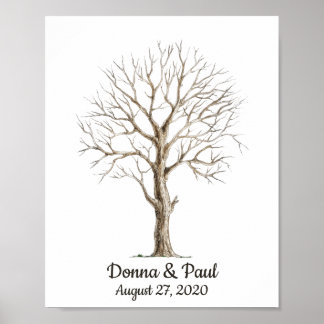 Fingerprint Tree For Wedding  Poster