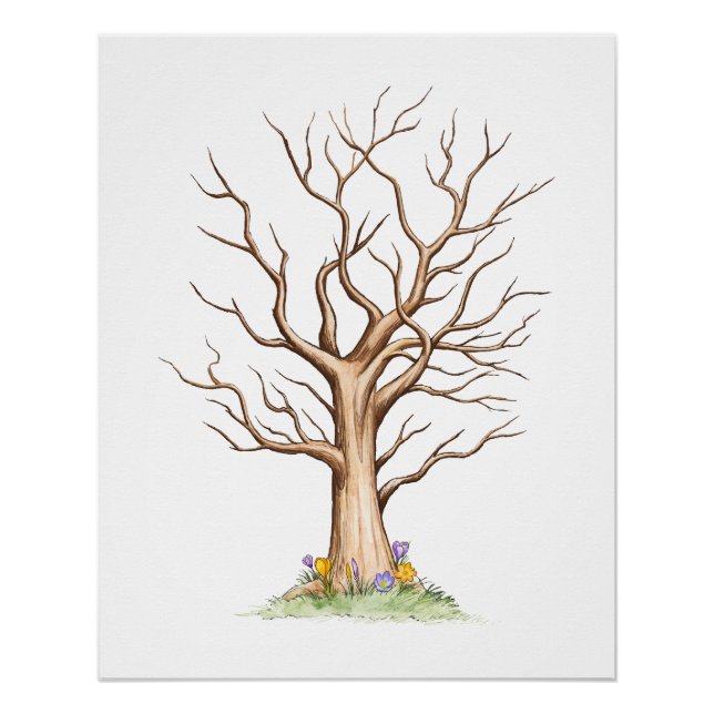 Fingerprint Tree Guest Book without Heart (Front)