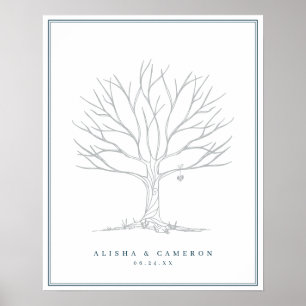Fingerprint Tree & Monogram Wedding Guest Book