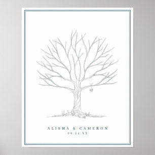 Fingerprint Tree & Monogram Wedding Guest Book