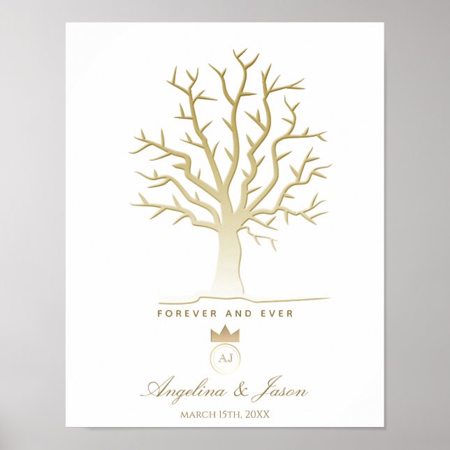 Fingerprint Tree Wedding Guest Book (Front)