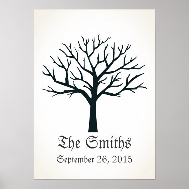 Fingerprint Tree Wedding Guestbook (Front)