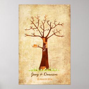 Fingerprint Tree Wedding Guestbook (Vintage)