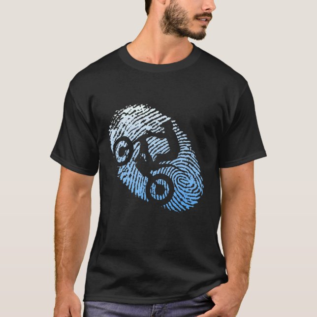Fingerprint Trial Motorcycle T-Shirt (Front)