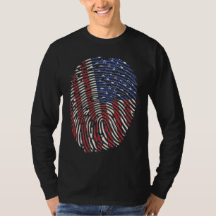 Fingerprint USA Flag for Men and Women T-Shirt